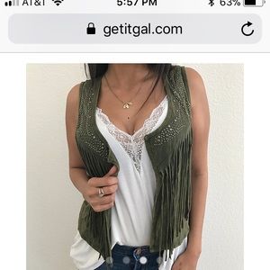 SOLD Embellished fringe vest